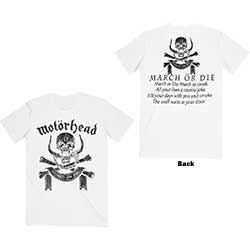 Motorhead Unisex T-Shirt: March or Die (Back Print)
