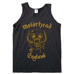 Motorhead Ladies Vest T-Shirt: England Gold