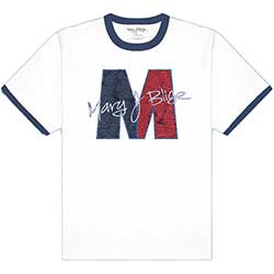 Mary J Blige Unisex Ringer T-Shirt: Americana Logo 
