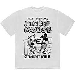 Disney Unisex T-Shirt: Mickey Mouse Steamboat Willie