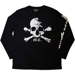 Motley Crue Unisex Long Sleeve T-Shirt: Orbit Skull (Sleeve Print)