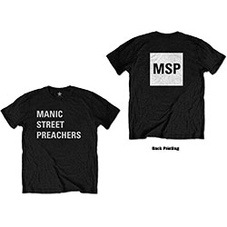 Manic Street Preachers Unisex T-Shirt: Block Logo (Back Print)