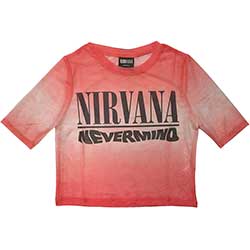 Nirvana Ladies Crop Top: Nevermind Wavy Logo (Mesh)