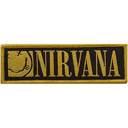 Nirvana Standard Woven Patch: Logo & Happy Face