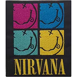 Nirvana Standard Woven Patch: Happy Face Squares
