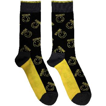 Nirvana Unisex Ankle Socks: Yellow Happy Face Pattern (UK Size 6 - 11)