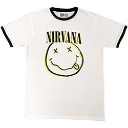 Nirvana Unisex Ringer T-Shirt: Double Happy Face