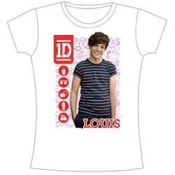 One Direction Ladies T-Shirt: 1D Louis Symbol Field (Skinny Fit)