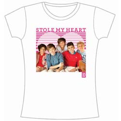 One Direction Ladies T-Shirt: 1D Stole My Heart (Skinny Fit)