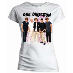 One Direction Ladies T-Shirt: Flowers (Skinny Fit)