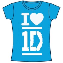 One Direction Ladies T-Shirt: I Love (Skinny Fit)