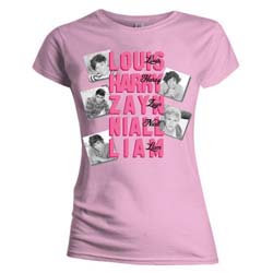 One Direction Ladies T-Shirt: Names (Skinny Fit)