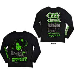 Ozzy Osbourne Unisex Long Sleeve T-Shirt: Madman Loose (Back & Sleeve Print)