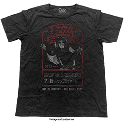 Ozzy Osbourne Unisex Vintage T-Shirt: Japan Flyer (Small)