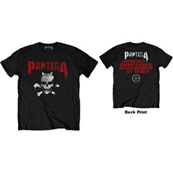 Pantera Unisex T-Shirt: Horned Skull Stencil (Back Print)