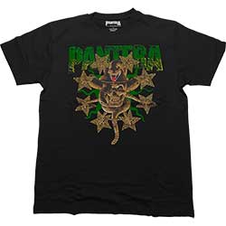 Pantera Unisex Embellished T-Shirt: Skull & Snake (Diamante)