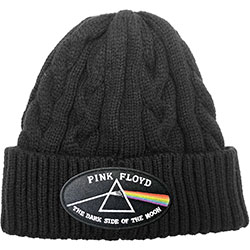 Pink Floyd Unisex Beanie Hat: The Dark Side of the Moon Black Border (Cable Knit)