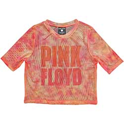 Pink Floyd Ladies Crop Top: Stacked Logo (Mesh)