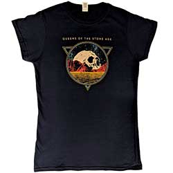Queens Of The Stone Age Ladies T-Shirt: Skull Lady (Ex-Tour)