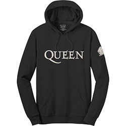 Queen Unisex Pullover Hoodie: Logo & Crest (Applique Motifs)
