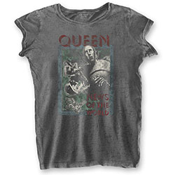 Queen Ladies Burn Out T-Shirt: News of the World