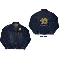 Queen Unisex Denim Jacket: Classic Crest (Back Print)