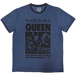 Queen Unisex Ringer T-Shirt: News of the World 40th Front Page