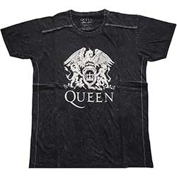 Queen Unisex T-Shirt: Classic Crest (Snow Wash)