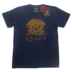 Queen Unisex Snow Wash T-Shirt: Classic Crest