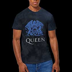Queen Unisex T-Shirt: Blue Crest (Dip-Dye)