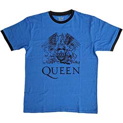 Queen Unisex Ringer T-Shirt: Crest Logo