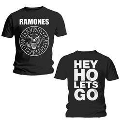 Ramones Unisex T-Shirt: Hey Ho (Front & Back) (Back Print)