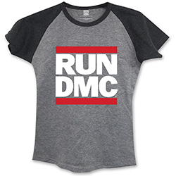 Run DMC Ladies Raglan T-Shirt: Logo (Skinny Fit) (Small)