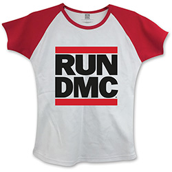 Run DMC Ladies Raglan T-Shirt: Logo (Skinny Fit)