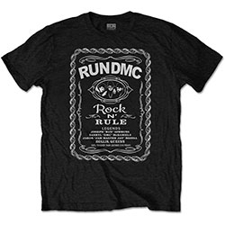 Run DMC Unisex T-Shirt: Rock N' Rule Whiskey Label