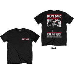 Run DMC Unisex T-Shirt: Rap Invasion (Back Print)
