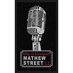 Rock Off Standard Printed Patch: Mathew St Mic City Of Liverpool