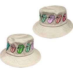 The Rolling Stones Unisex Bucket Hat: Multi-Tongue Pattern