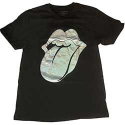 The Rolling Stones Ladies Embellished T-Shirt: Foil Tongue (Hologram Foil)