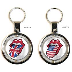 The Rolling Stones Keychain: UK & US Tongues (Spinner)