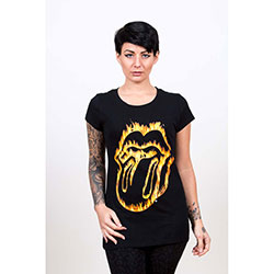 The Rolling Stones Ladies T-Shirt: Flaming Tongue