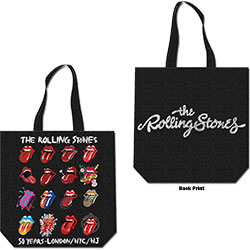 The Rolling Stones Cotton Tote Bag: Tongue Evolution (Back Print)