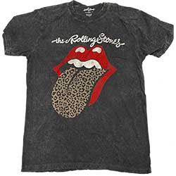 The Rolling Stones Unisex T-Shirt: Leopard Tongue (Acid Wash)