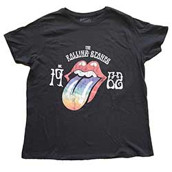 The Rolling Stones Ladies T-Shirt: Sixty Rainbow Tongue '62 (Puff Print)