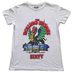 The Rolling Stones Ladies T-Shirt: Sixty Stadium Dragon (Puff Print)