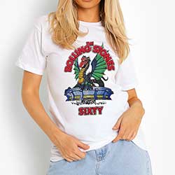 The Rolling Stones Ladies T-Shirt: Sixty Stadium Dragon (Puff Print)