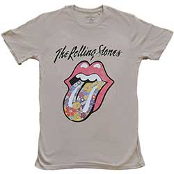 The Rolling Stones Unisex T-Shirt: Flowers Tongue