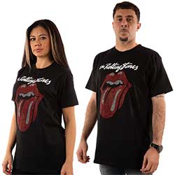 The Rolling Stones Unisex T-Shirt: Logo & Tongue (Diamante)