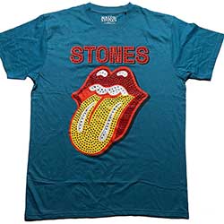 The Rolling Stones Unisex Embellished T-Shirt: Dia Tongue (Diamante)