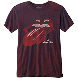 The Rolling Stones Unisex T-Shirt: Vintage Tongue Logo (Burnout)